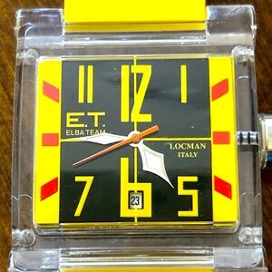 ELBA TEAM ET-380 LOCMAN WATCH - Black/Yellow/Red Face, Yellow Strap. Like New